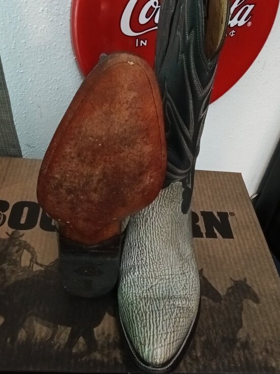 Pecos Bill Exotic Shark Boots, Size 12D main image 5